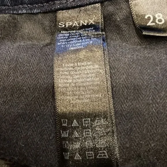 Spanx Medium Blue Wash Size 28 Women 5 Pocket Stretch Denim Straight Leg Jeans - Picture 8 of 12